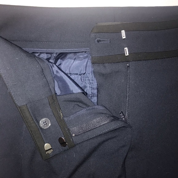 Ann Taylor 8P navy with black piping crop straight‎ leg classic career pants - Picture 6 of 9